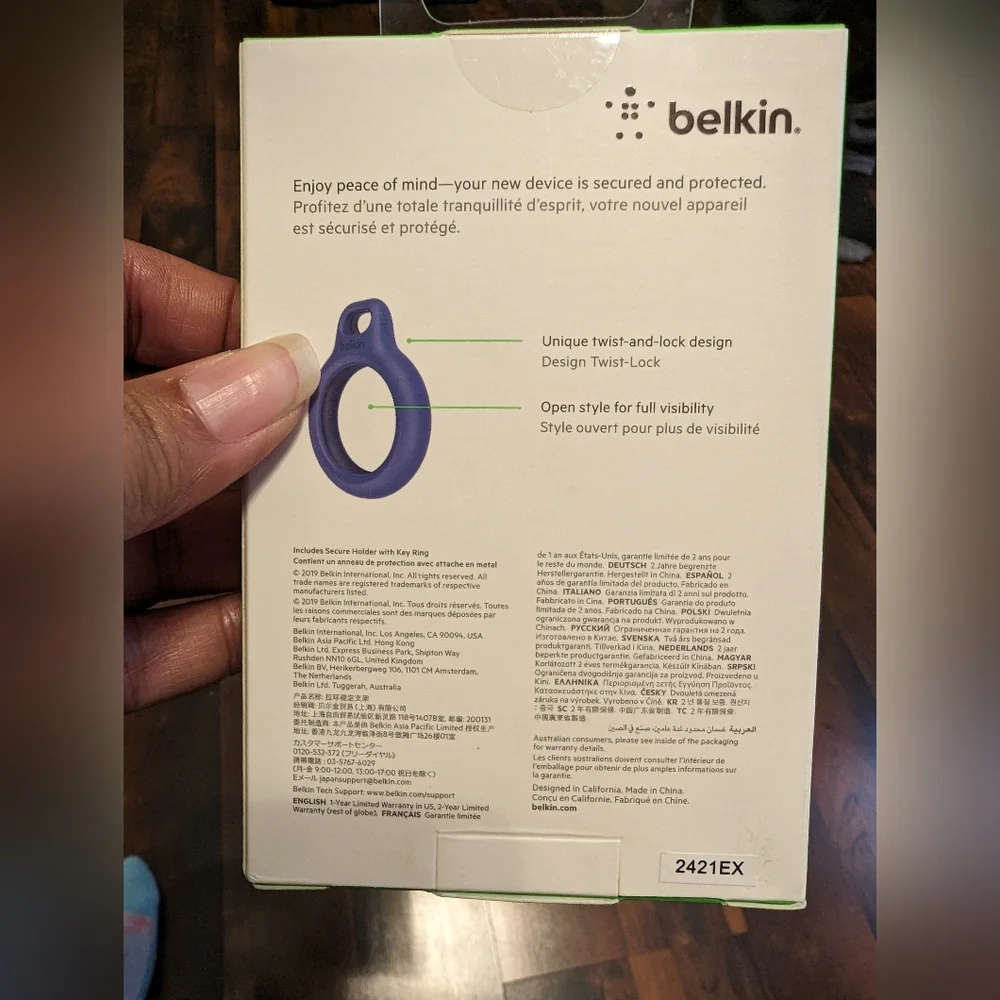 Belkin Apple Air Tag secure holder and keychain